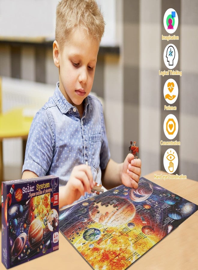 OSBOO Solar System Space Kids Jigsaw Puzzles - 100 Piece Science Educational Toys for Ages 4-8 Boys & Girls - 8 Planets - Image 5